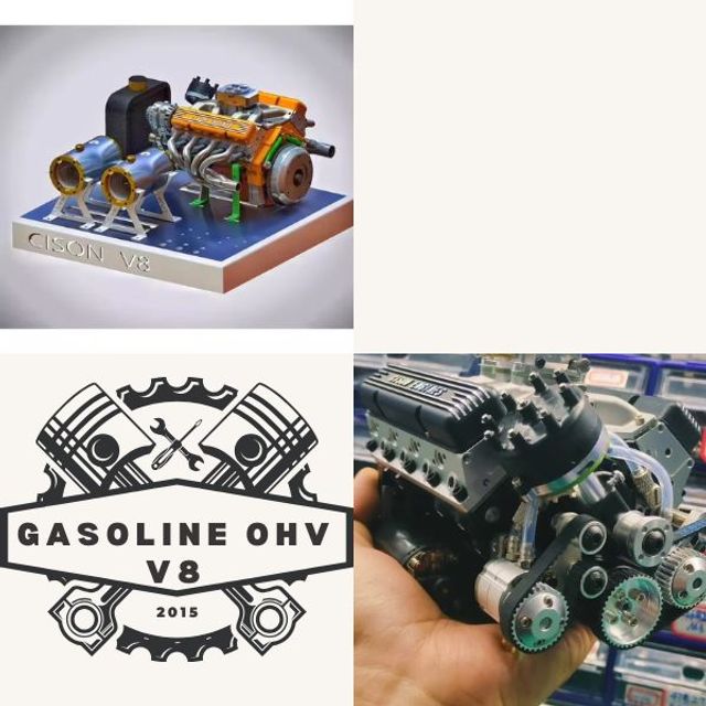 Gasoline OHV V8 Small-block Engine Model Kits